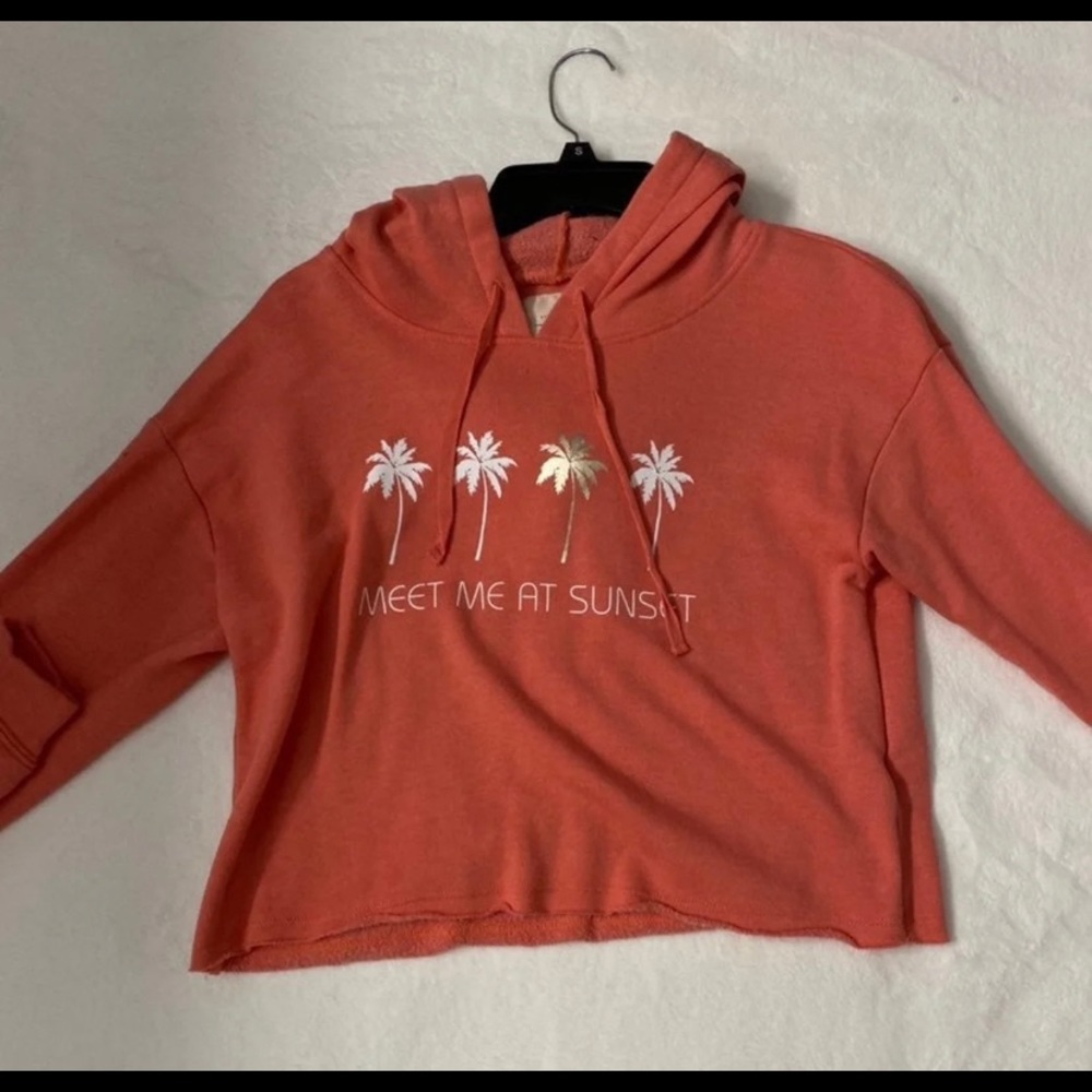 peach cropped hoodie